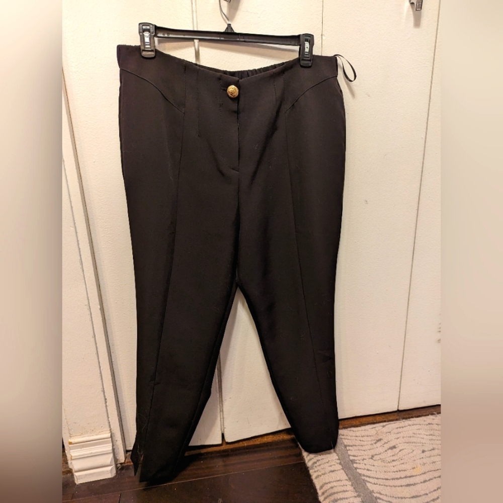 River Island black ankle length split cuff pants